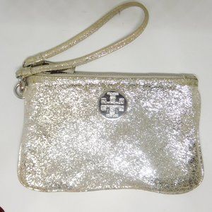 Tory Burch silver sparkly wristlet